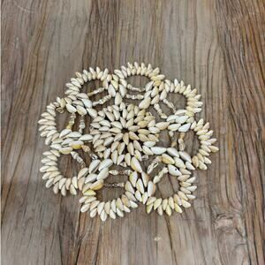 Vintage Sea Shell Trivet Dollie Boho Decor 8" Doily